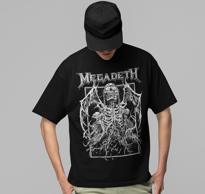 Stakes Megadeth Skeleton Wings Jumbo Print Mens T Shirt Officially Licensed