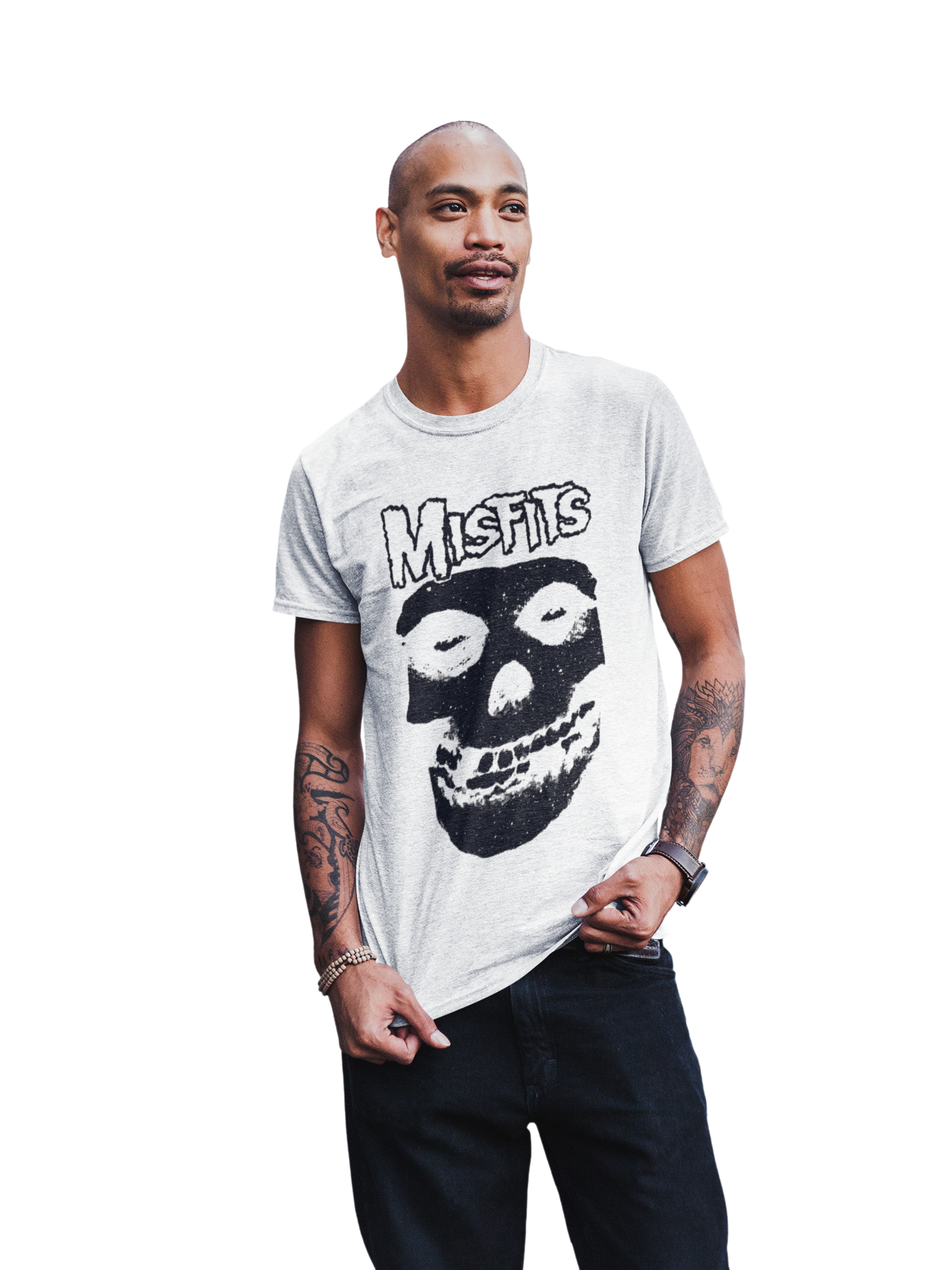 Stakes Misfits Black Skull Jumbo Print Mens T Shirt Officially Licensed