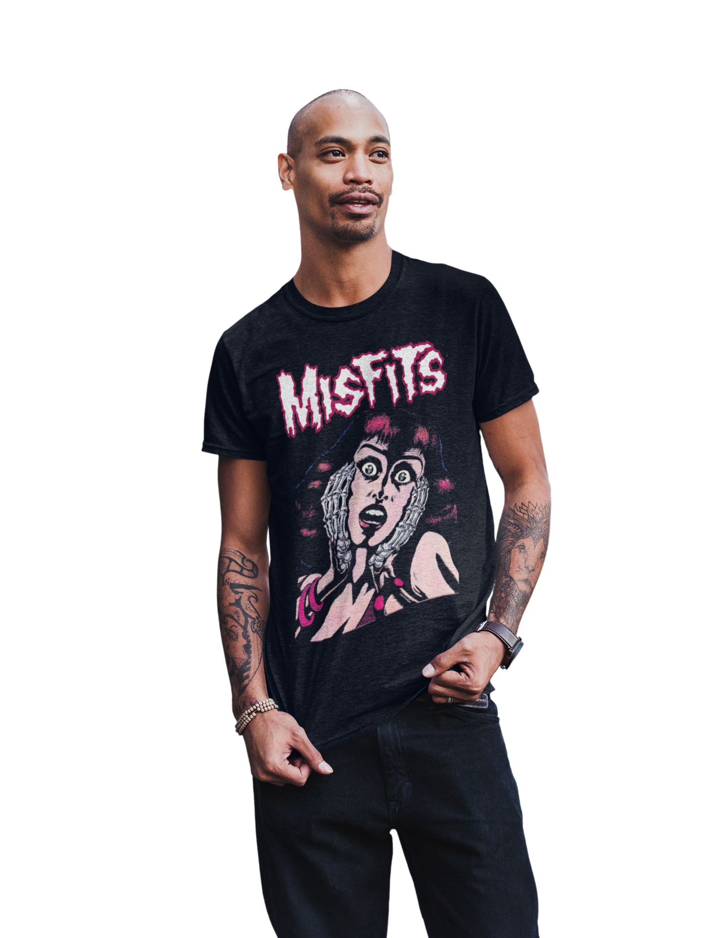 Stakes Misfits - Screaming Jumbo Print Mens T Shirt Officially Licensed