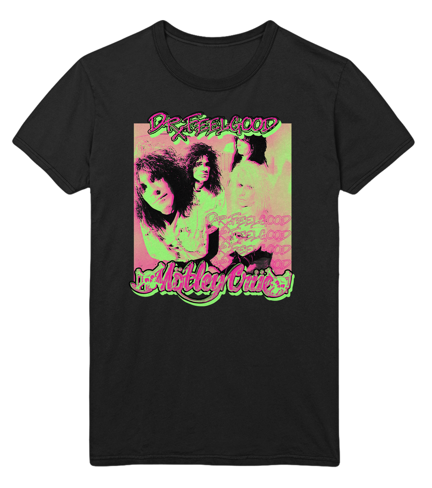 Stakes Motley Crue Neon Trip Dr. Feelgood Jumbo Print T-Shirt [Apparel]