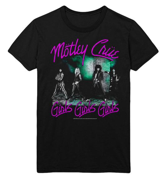 Stakes Motley Crue Pink Girls Jumbo Print T-Shirt [Apparel]