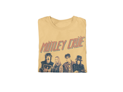 Stakes Motley Crue - Retro Boomin Jumbo Print Mens T Shirt Officially Licensed
