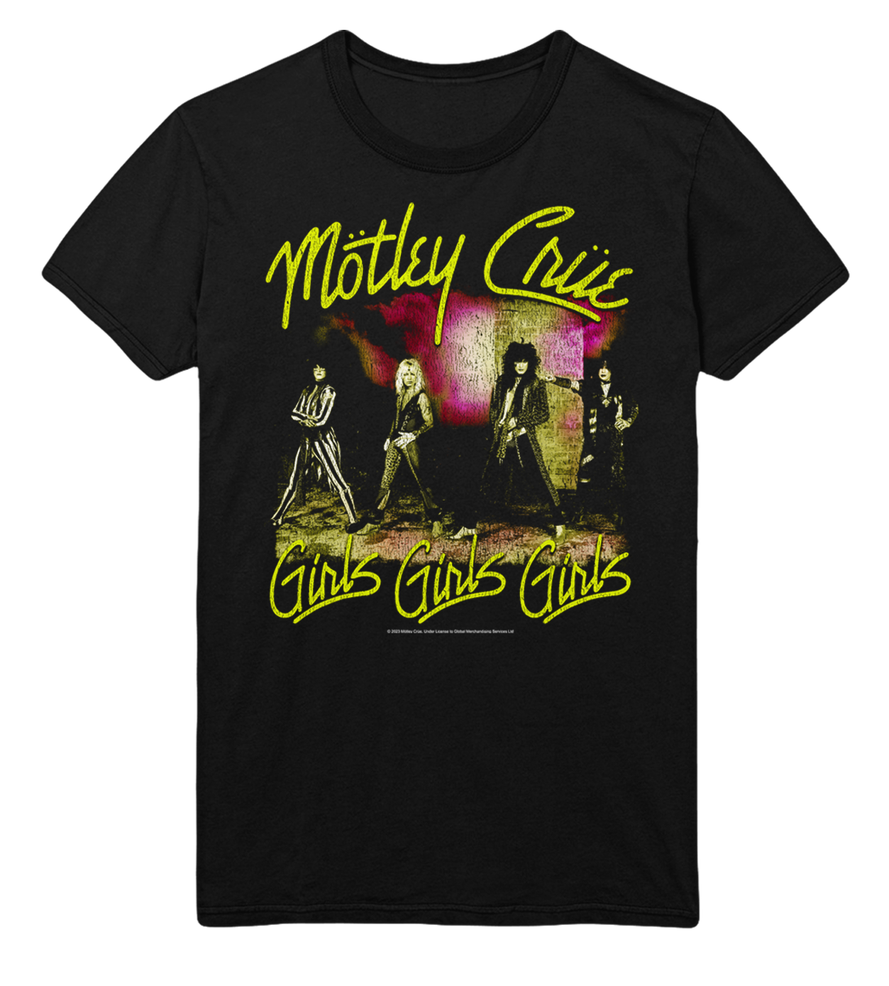 Stakes Motley Crue Yellow Girls Jumbo Print T-Shirt [Apparel]