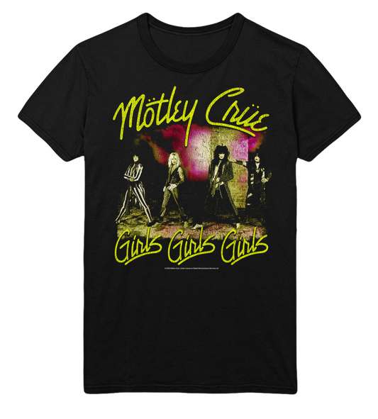 Stakes Motley Crue Yellow Girls Jumbo Print T-Shirt [Apparel]
