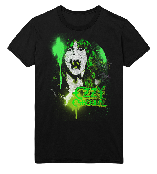 Stakes Ozzy Osbourne Green Screaming Jumbo Print T-Shirt [Apparel]