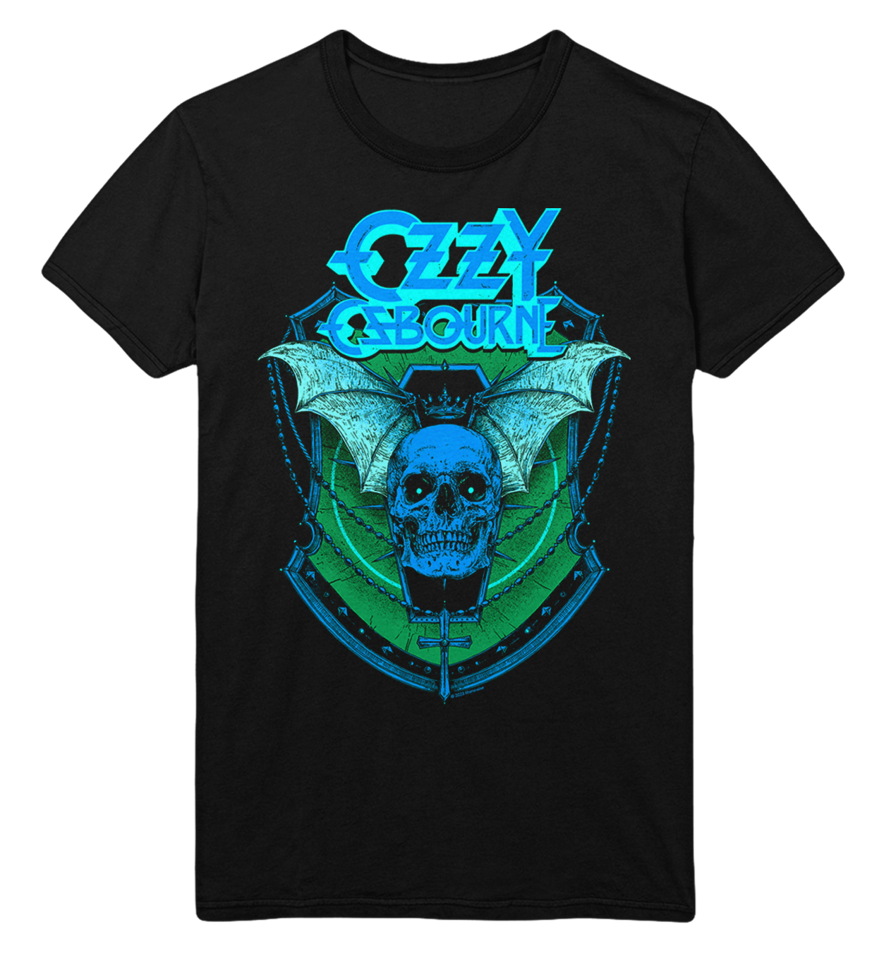 Stakes Ozzy Osbourne Neon Blue Bat Jumbo Print T-Shirt [Apparel]