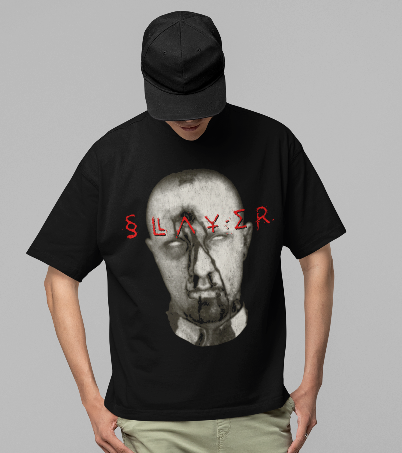 Stakes Slayer Blank Eyes Jumbo Print Mens T Shirt Officially Licensed