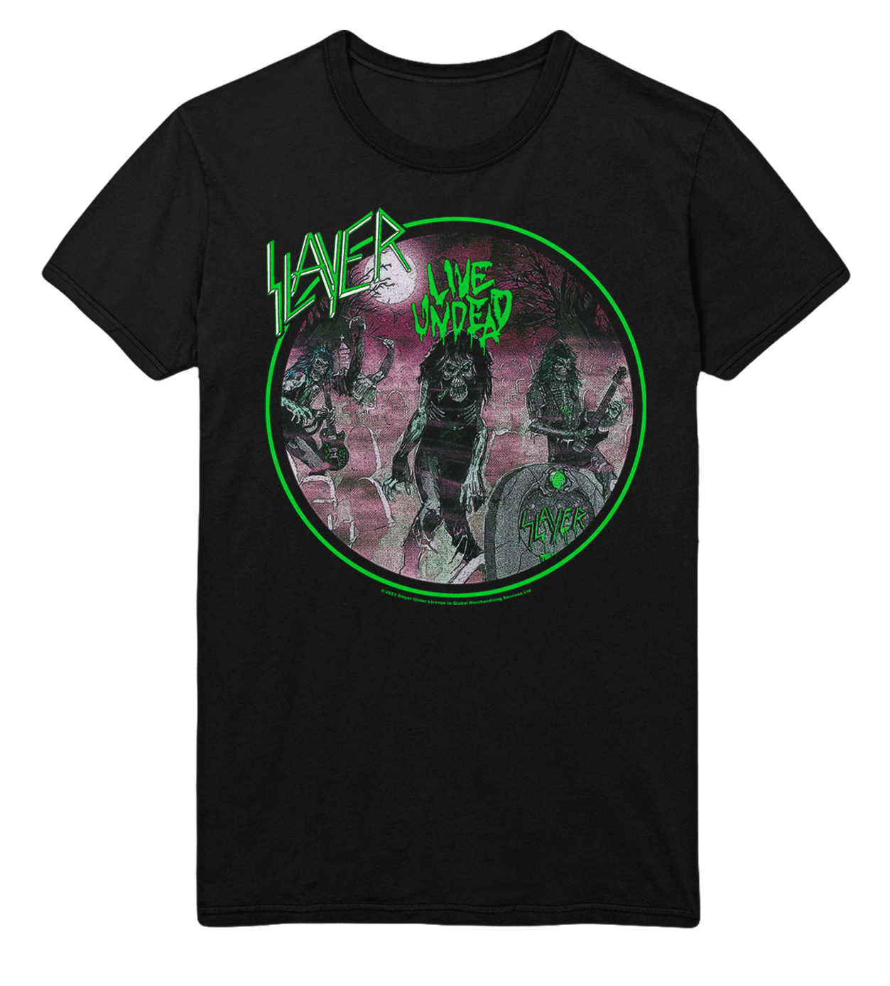 Stakes Slayer Neon Green Undead Jumbo Print T-Shirt [Apparel]