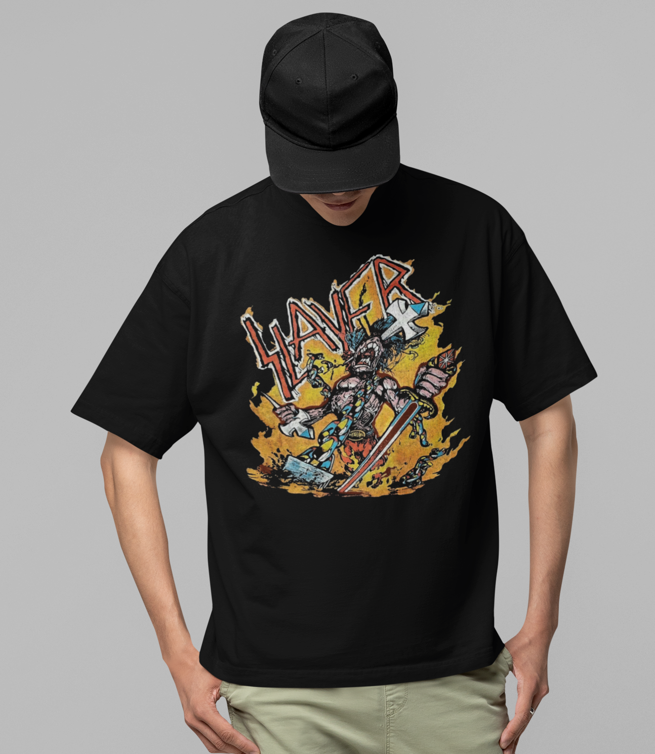 Stakes Slayer - Slain By The Sword Jumbo Print Mens T Shirt Officially Licensed