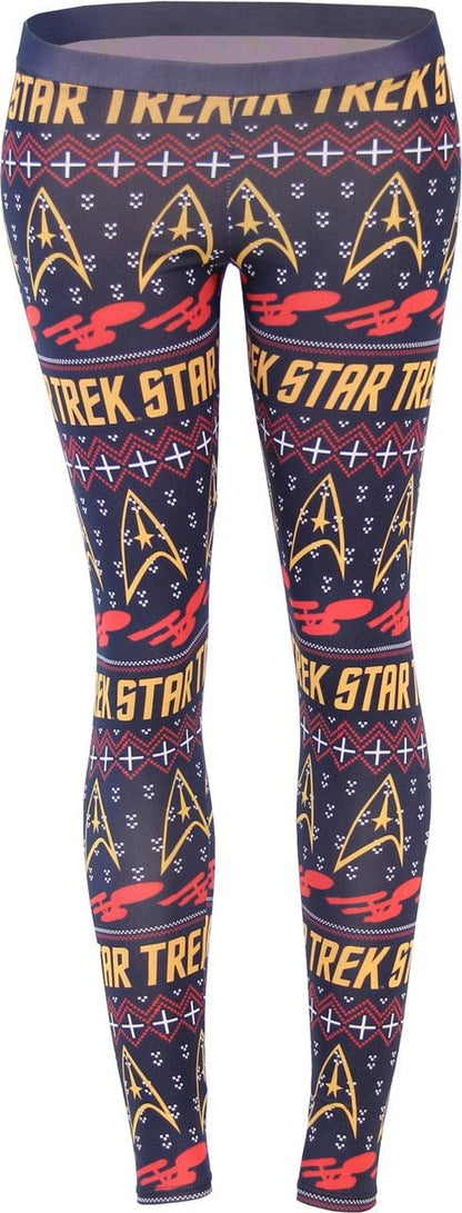 Star Trek Command Ugly Christmas Pattern Leggings