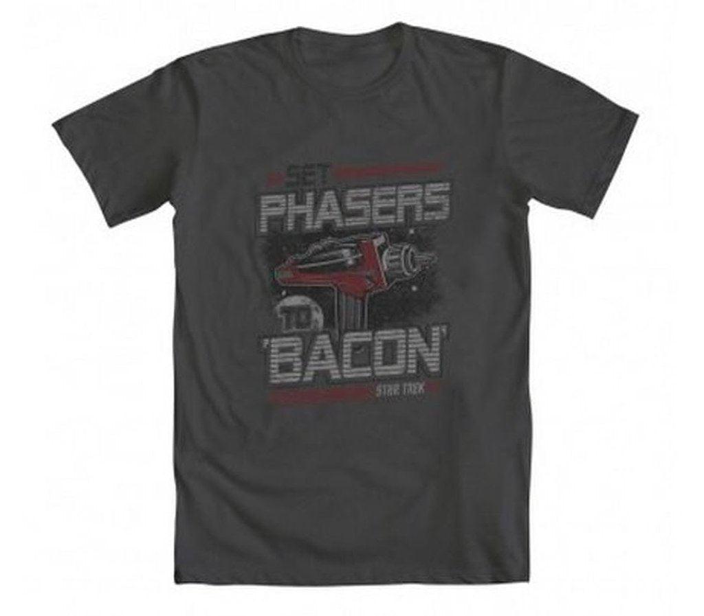 Star Trek Set Phasers To Bacon T-Shirt