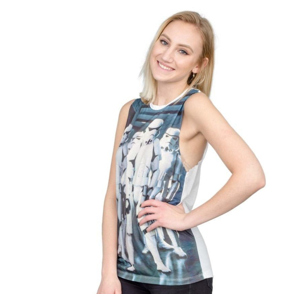 Star Wars Stormtrooper Troop Group Juniors Muscle Tank Top