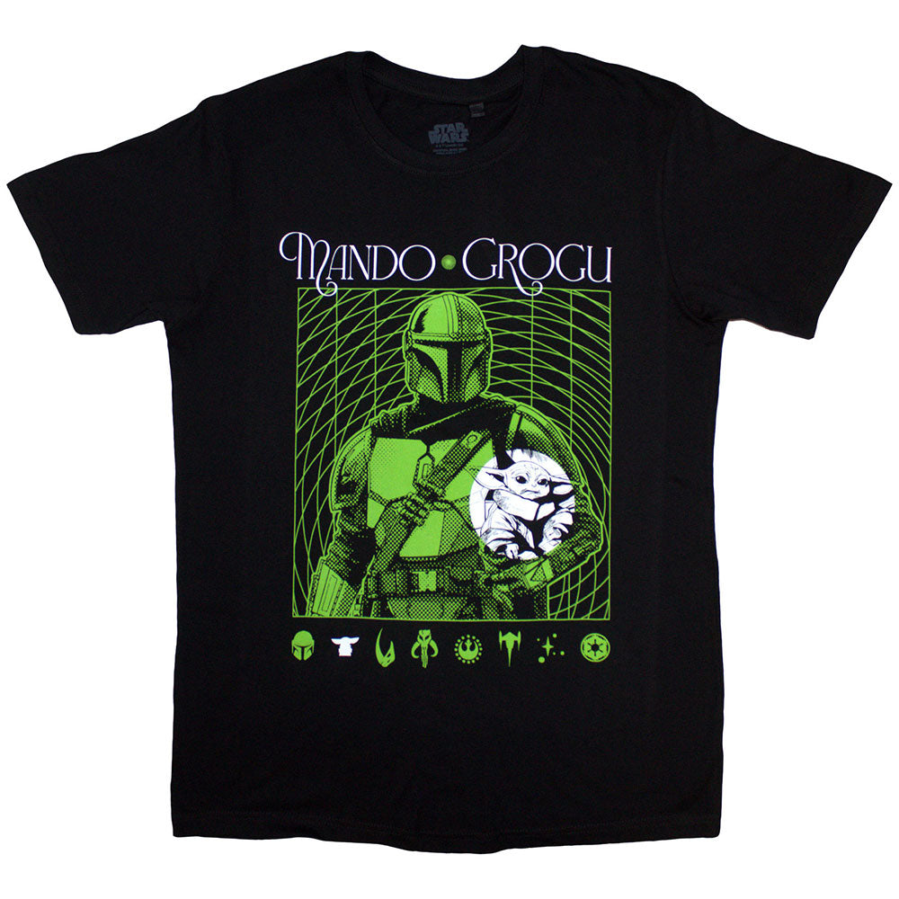 Star Wars The Mandalorian Mando & Grogu Neon [T-Shirt] Officially Licensed