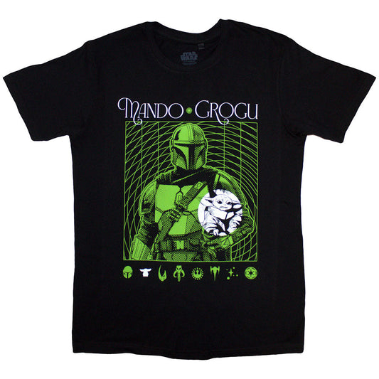 Star Wars The Mandalorian Mando & Grogu Neon [T-Shirt] Officially Licensed
