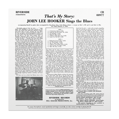 That's My Story: John Lee Hooker Sings the Blues (Bluesville Series) (180g LP) Vinyl Record