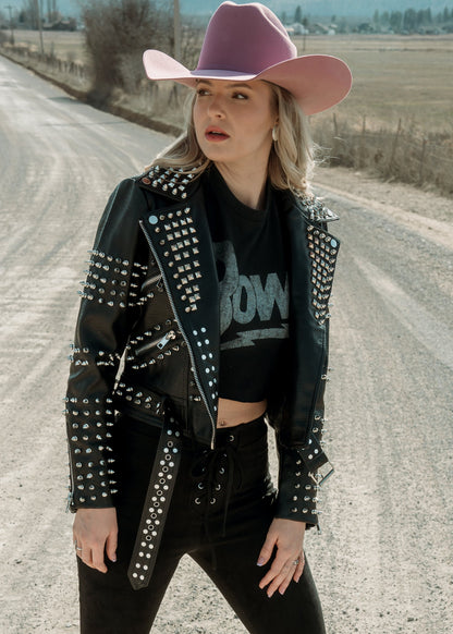 Rock On Black Studded Moto Jacket