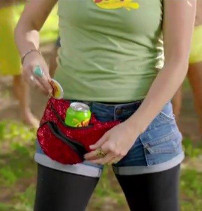 Sun Drop Citrus Soda Red Sequin Waist Bag