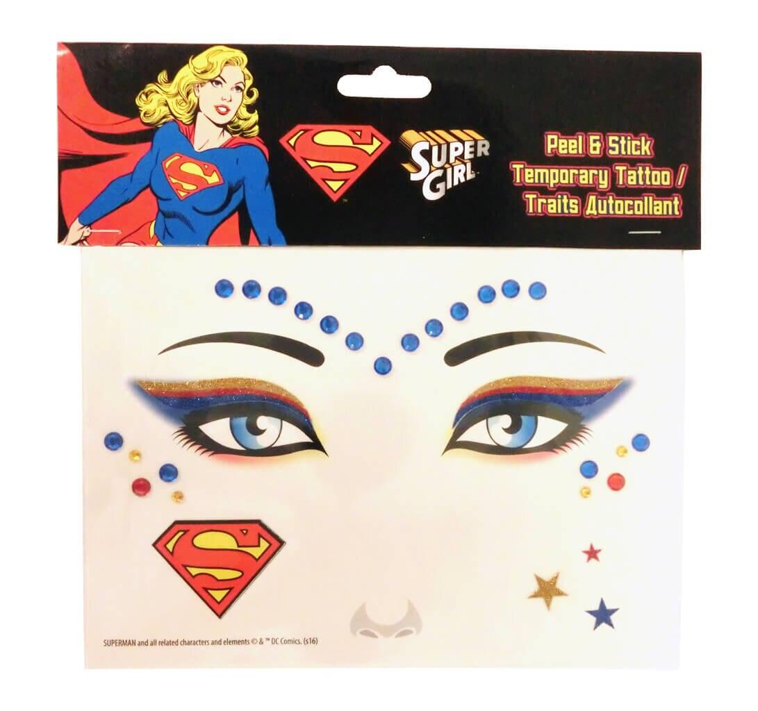 Super Girl Peel and Stick Jewels Face Tattoos