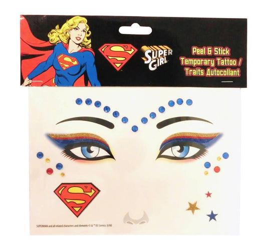 Super Girl Peel and Stick Jewels Face Tattoos