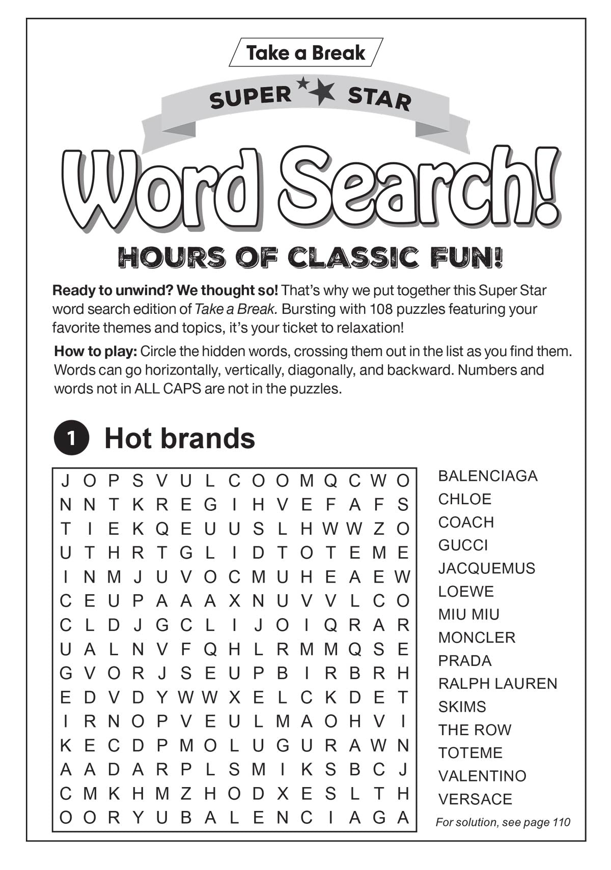 Take a Break - Superstar Word Search 25.03.21: Over 100 Puzzles, Hours Of Classic Fun, Easy To Read & Fun To Play!