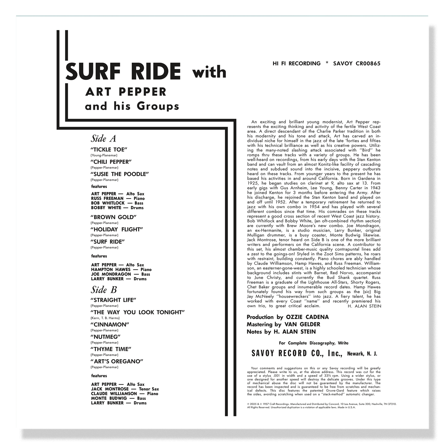 Surf Ride (Original Jazz Classics Series) (180g LP) Vinyl Record