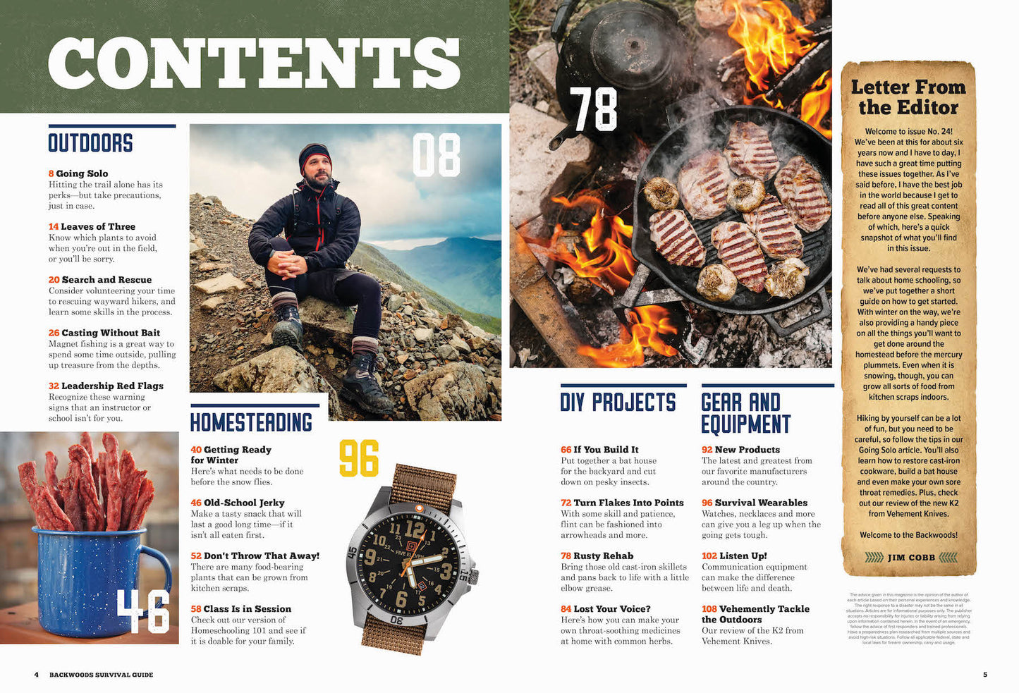 Backwoods Survival Guide - Living Off the Land No. 24: Best New Gear, Solo Hiking, Magnet Fishing, Restore Cast Iron Cookware, Search & Rescue, Communication Tools, Flint Knapping, & More!