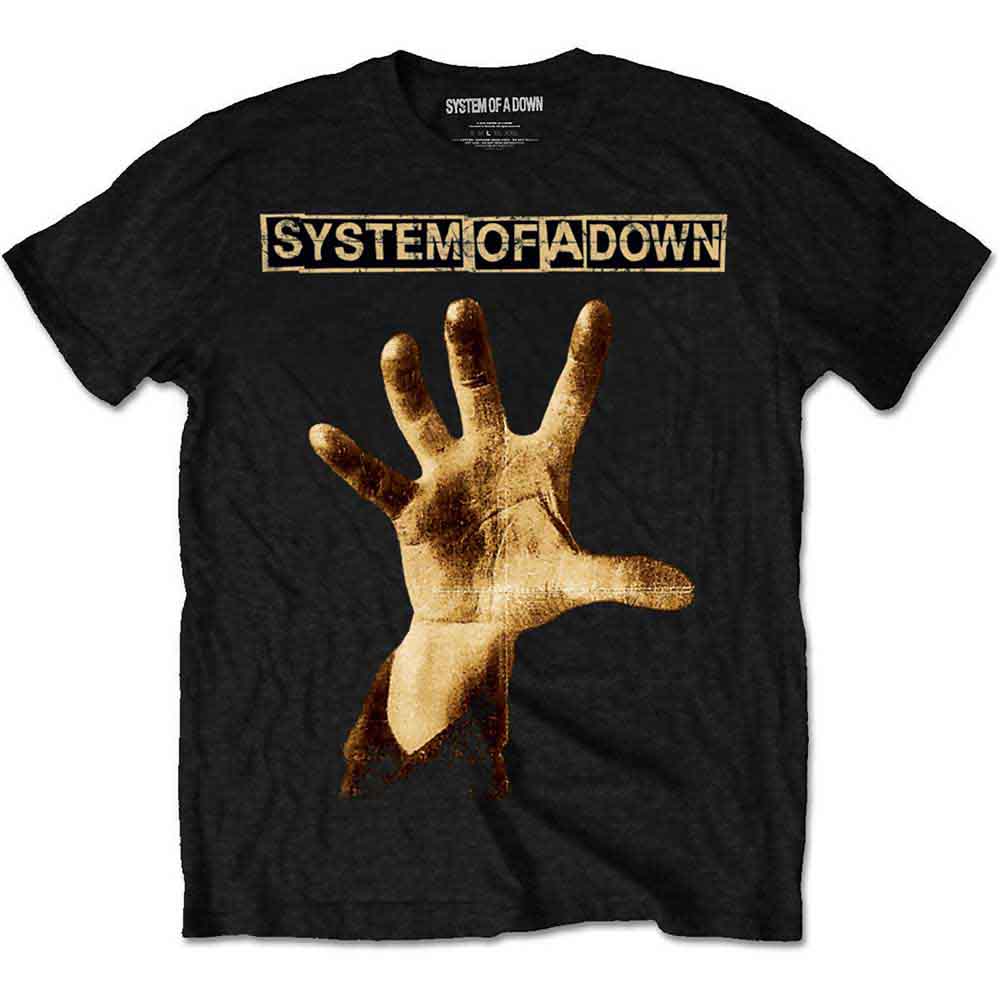System Of A Down Hand T Shirt Black Officially Licensed
