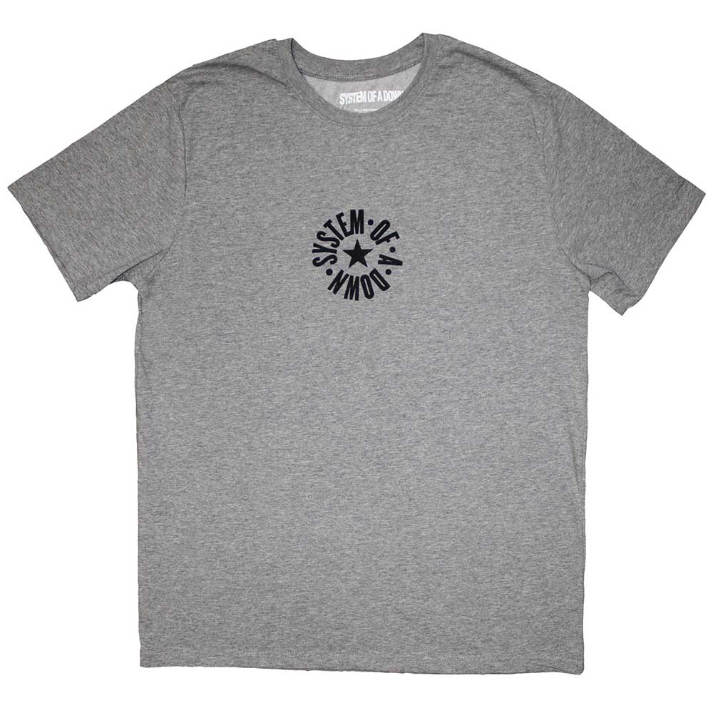 System Of A Down Mini Circle Logo Mens T Shirt Grey Officially Licensed