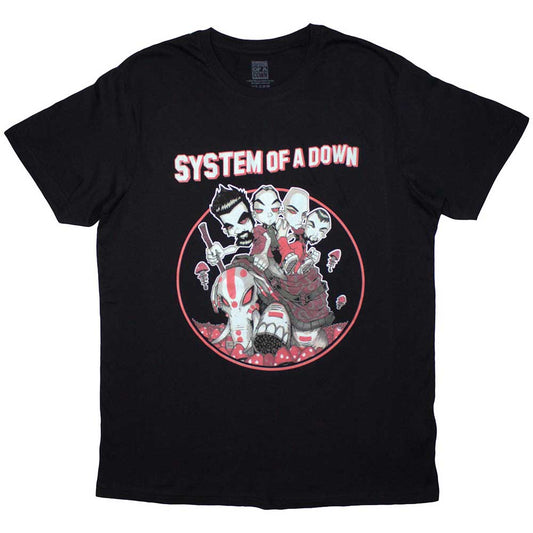 System Of A Down Mushroom People Mens T Shirt Black Officially Licensed