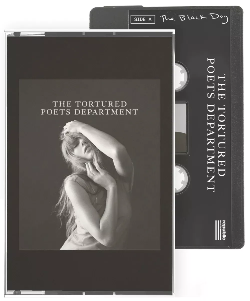 THE TORTURED POETS DEPARTMENT (THE BLACK DOG COVER) (BLACK JEWEL CASE) (CASSETTE) Cassette Tape