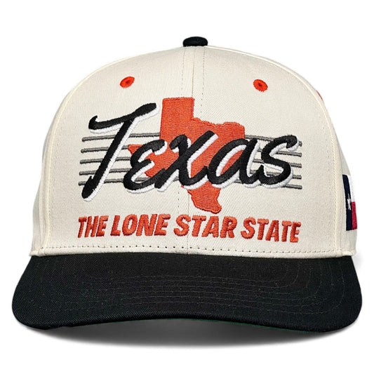 Texas Snapback Hat - The Longhorn (Cream/Black)