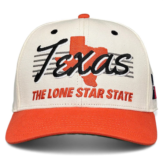 Texas Snapback Hat - The Longhorn (Cream/Burnt Orange)