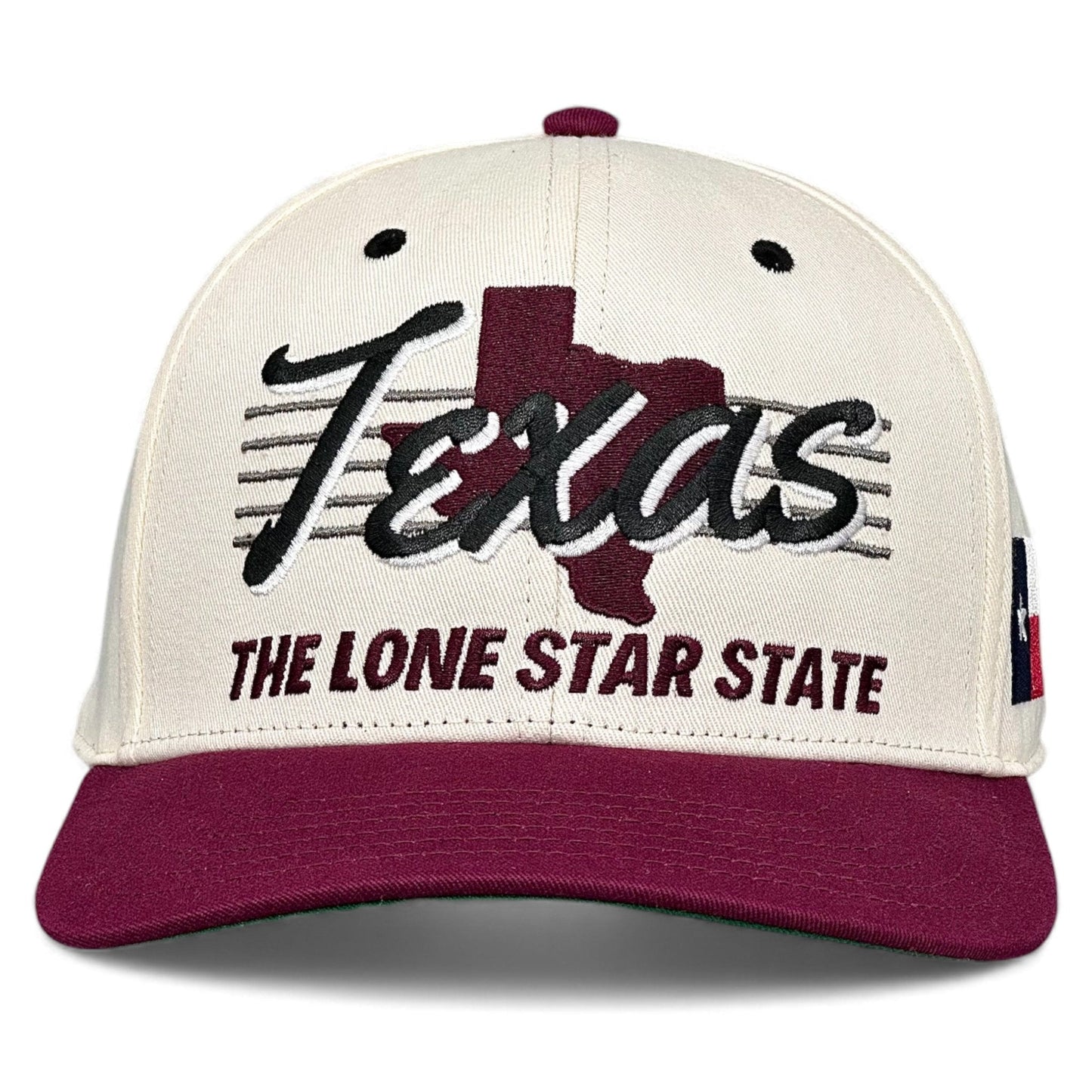 Texas Snapback Hat - The Manziel (Cream/Maroon)