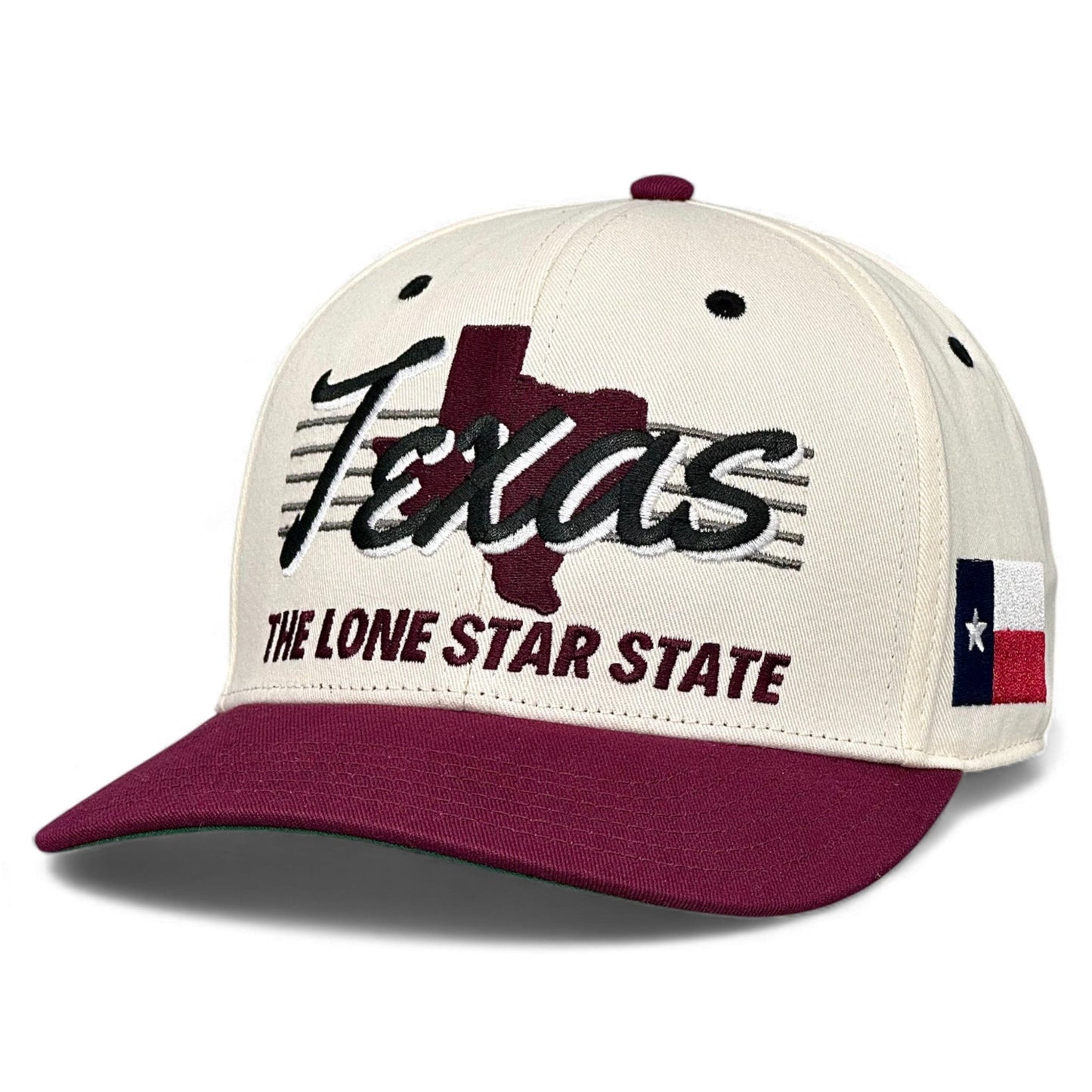 Texas Snapback Hat - The Manziel (Cream/Maroon)