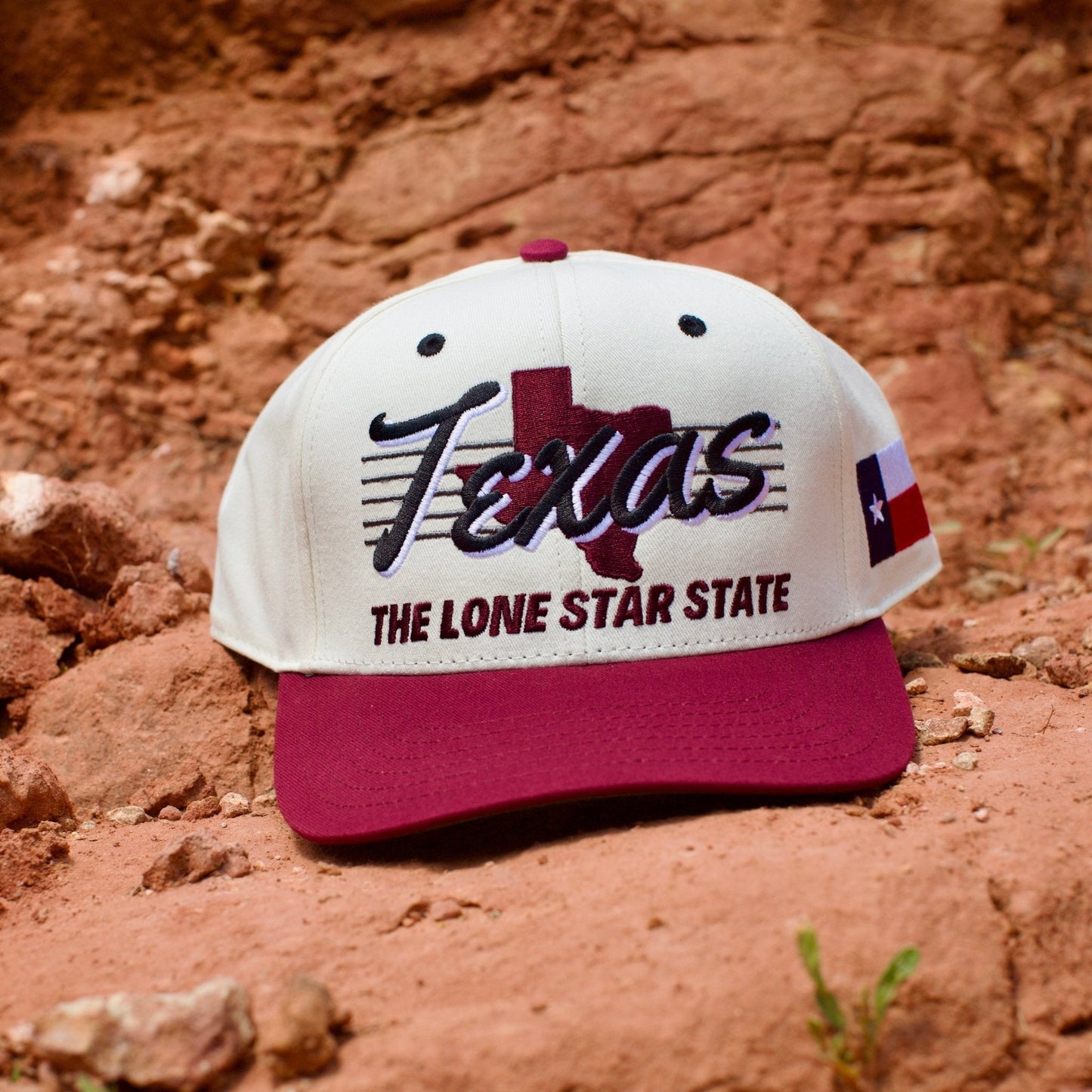 Texas Snapback Hat - The Manziel (Cream/Maroon)