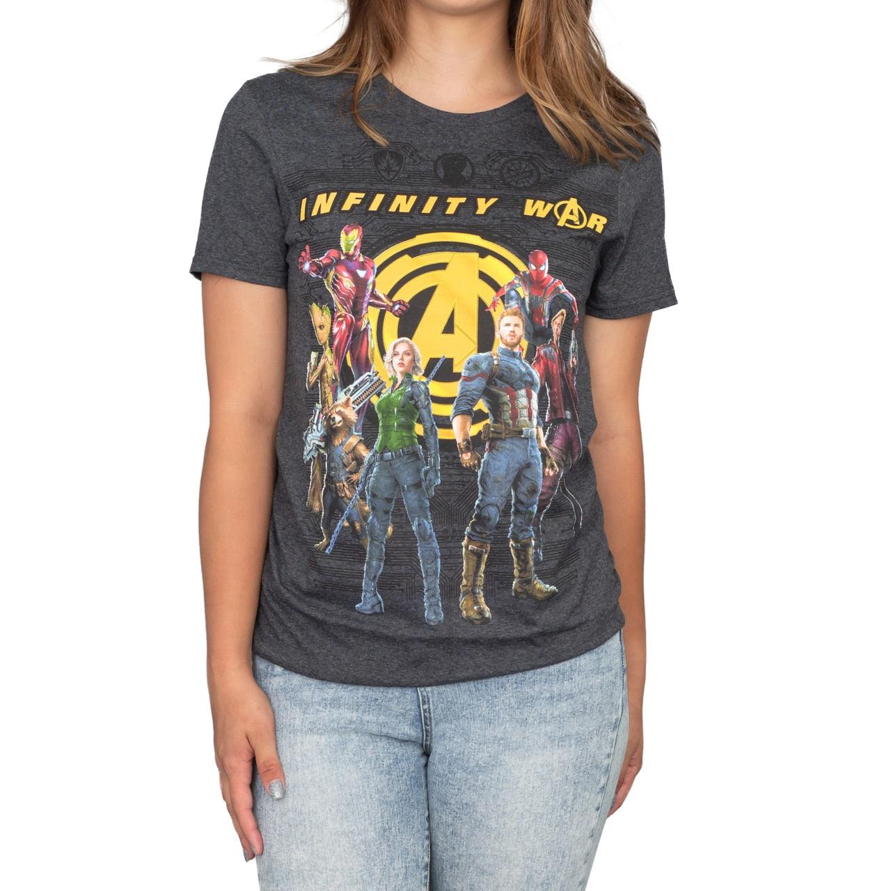The Avengers Infinity War Group Shot Charcoal T-shirt