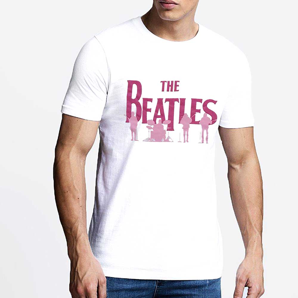 The Beatles Band Silhouettes Mens T Shirt Officially Licensed