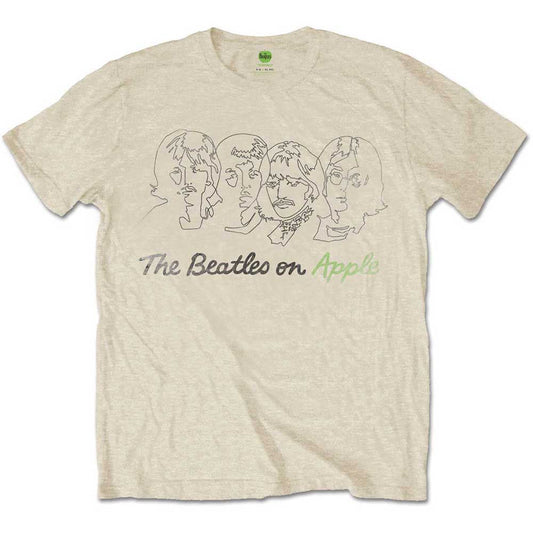 The Beatles Outline Faces on Apple [T-Shirt] Officially Licensed