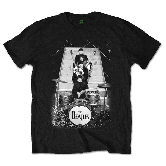 The Beatles Stage Stairs Mens T Shirt Black Officially Licensed