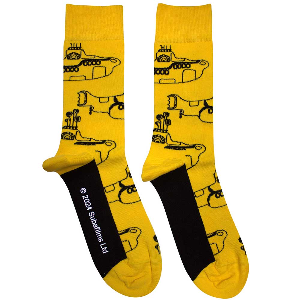 The Beatles Sub Outline Repeat Socks Officially Licensed