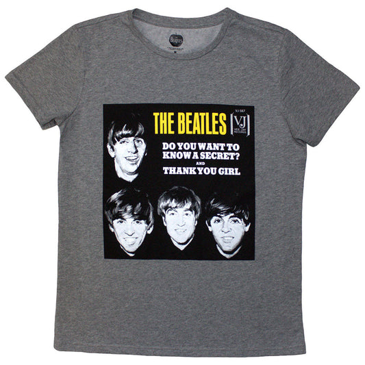The Beatles VJ Secret Sleeve Womens T Shirt Grey