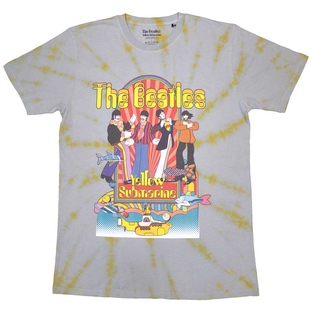 The Beatles Yellow Submarine Band & Fish Mens T Shirt Grey