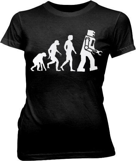 The Big Bang Theory Robot Evolution Juniors Fit Womens T Shirt Officially Licensed