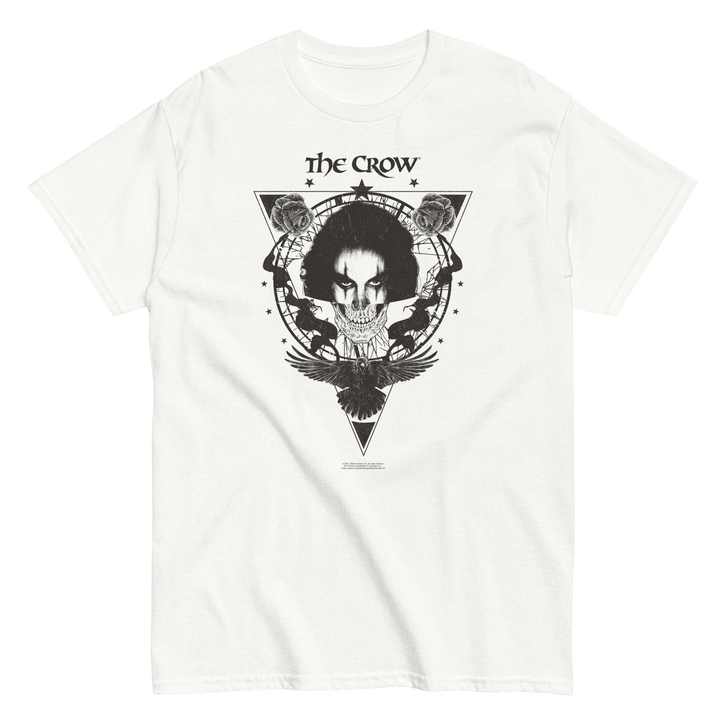 The Crow Badge Emblem Mens T Shirt White