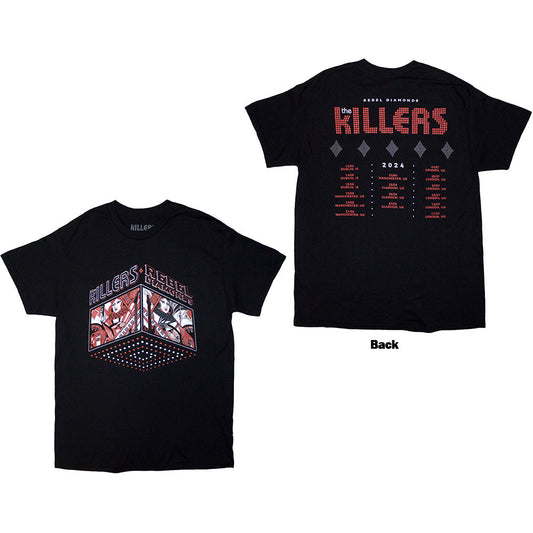 The Killers Tour '24 Rebel Diamonds Mens T Shirt Black Officially Licensed