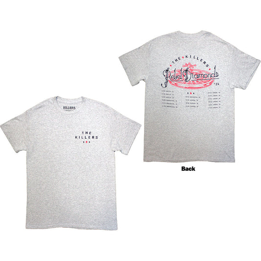 The Killers Tour '24 Roulette Wheel Mens T Shirt Grey Officially Licensed