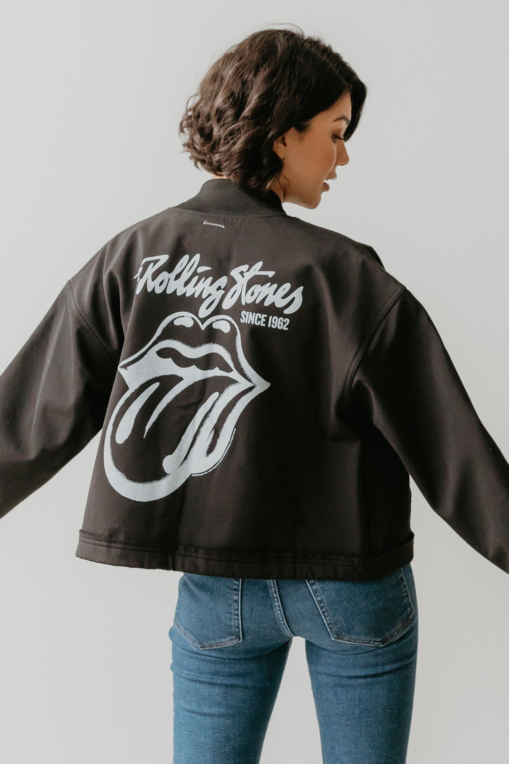 The Rolling Stones Womens Varsity Jacket Black