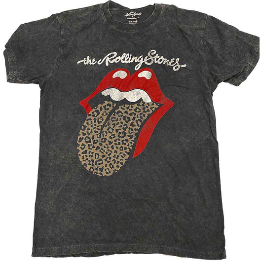 The Rolling Stones Leopard Tongue Mens T Shirt Officially Licensed