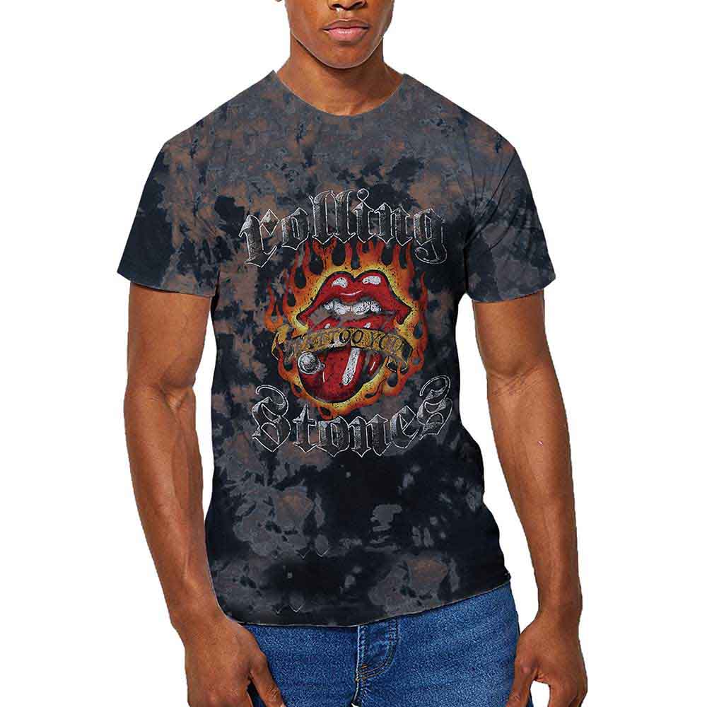 The Rolling Stones Tattoo Flames [T-Shirt] Officially Licensed