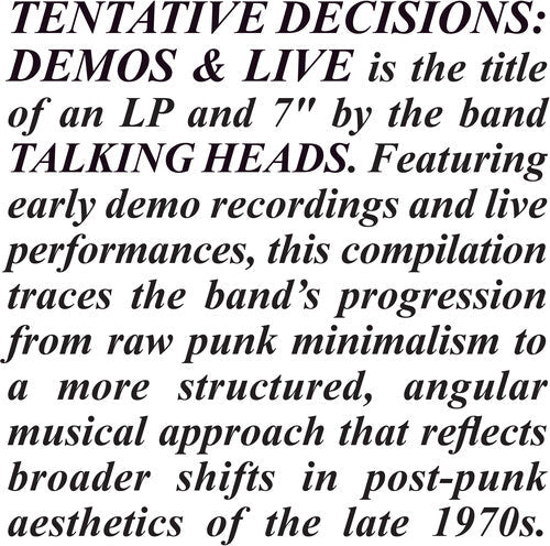 Tentative Decisions: Demos & Live (With Bonus 7") Vinyl Record